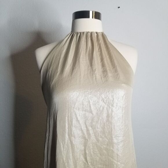 Nouvelle Deidre Liquid Chiffon Halter Trapeze Gown - Picture 6 of 11